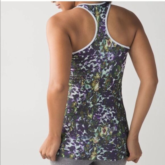 LULULEMON | Cool Racerback Floral Mesh Look Tank Top Women’s Size 8 - Picture 1 of 12